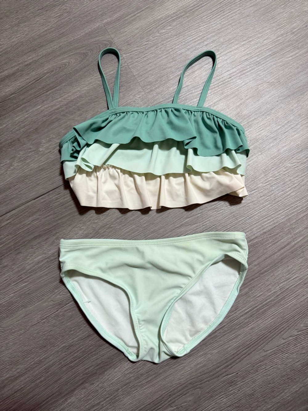 Carter's Mint and Cream Ruffle Swim Top